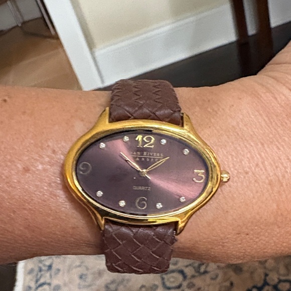 NWOT Joan Rivers Gold and Brown Classic Watch main image 8